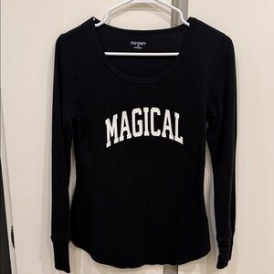 Old Navy Black top with 'Magical' Print